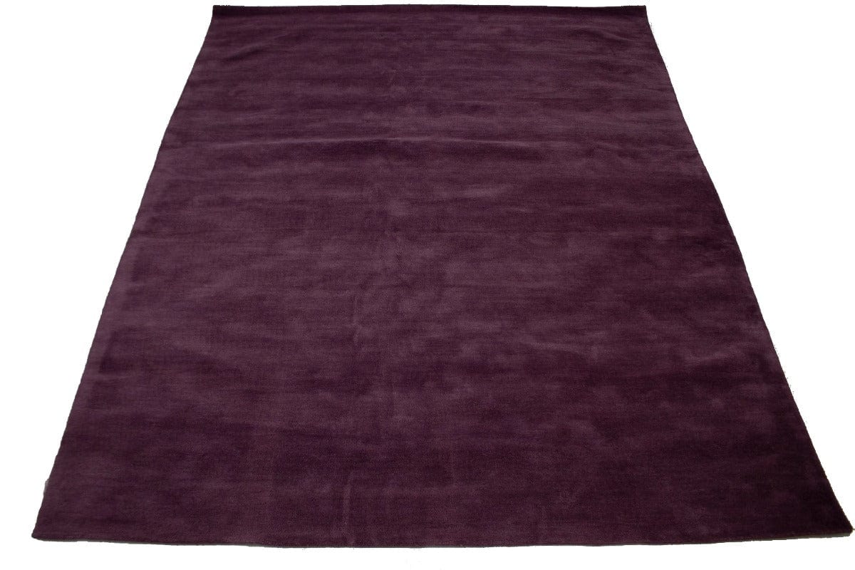 Purple Solid Modern 8X10 Hand-Tufted Rug