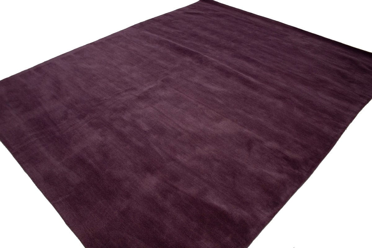 Purple Solid Modern 8X10 Hand-Tufted Rug