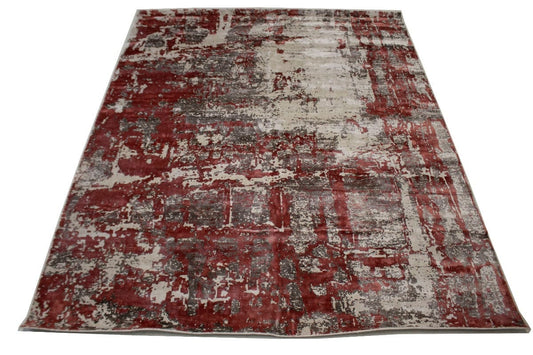 Distressed Abstract Modern 8X10 Hand-Loomed Rug