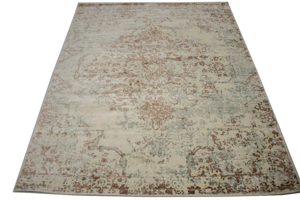 Distressed Modern Floral 8X10 Hand-Loomed Rug