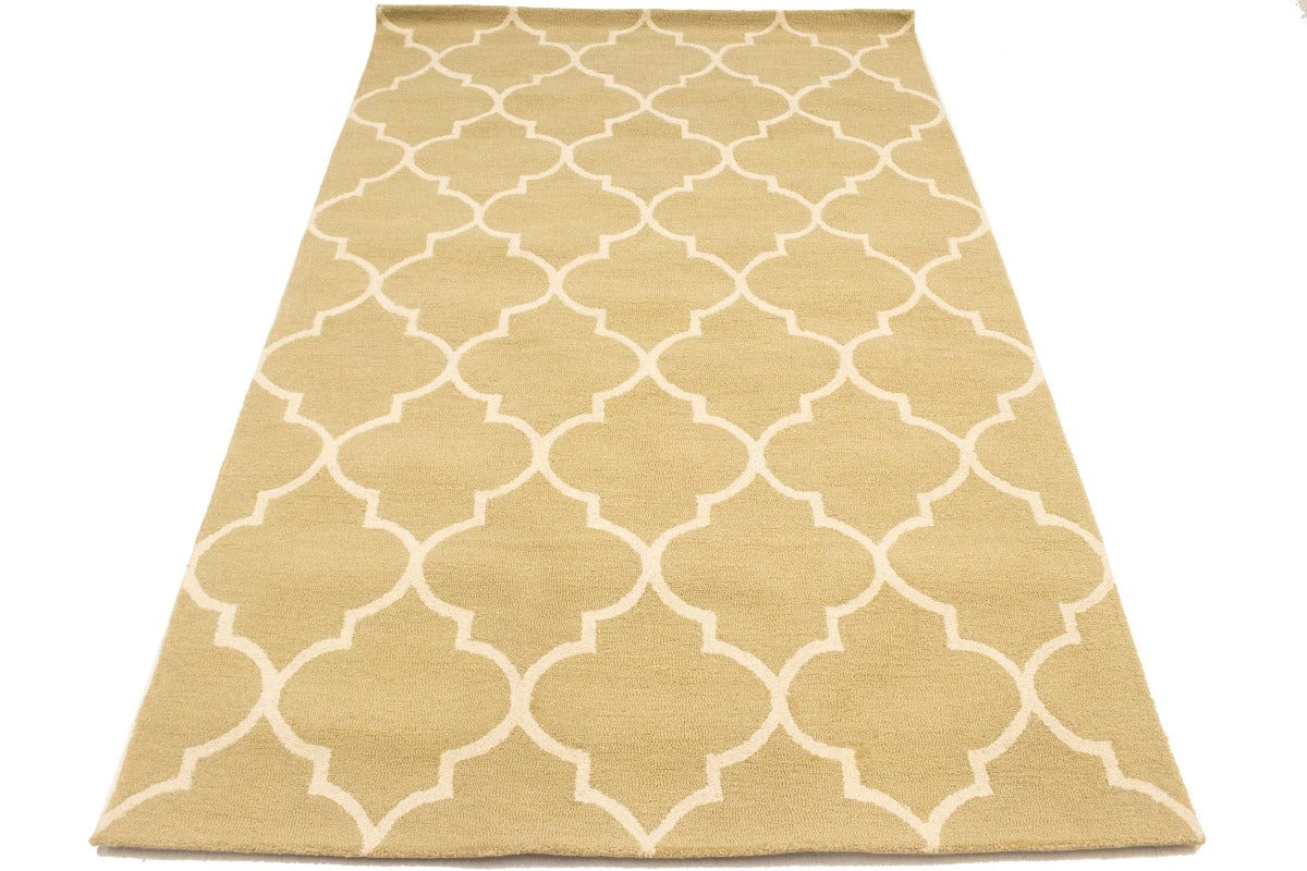 Beige Trellis 5X8 Hand-Tufted Modern Rug