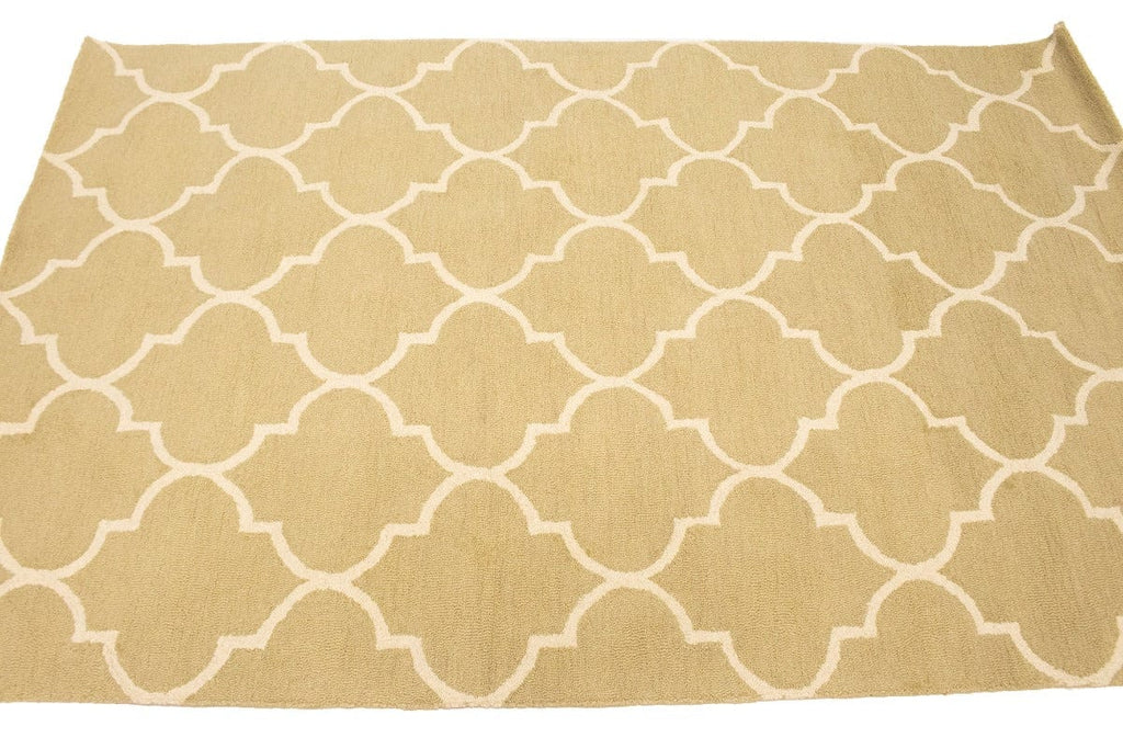 Beige Trellis 5X8 Hand-Tufted Modern Rug