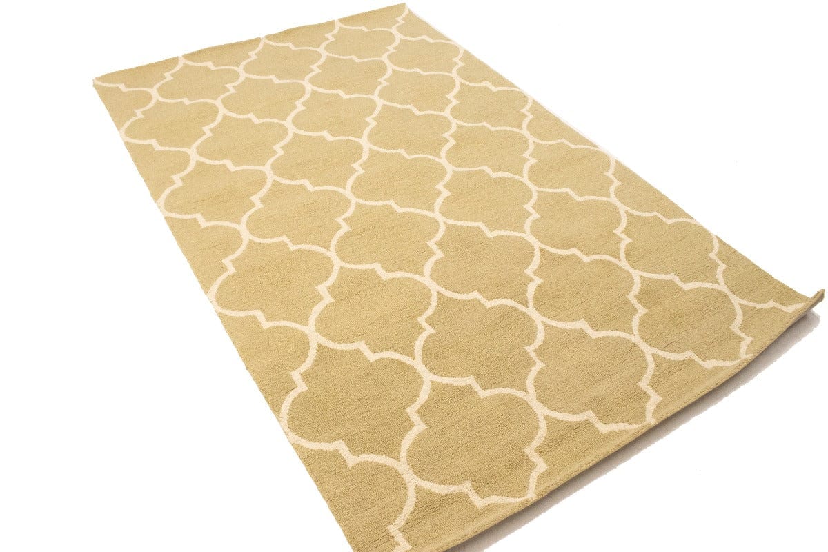 Beige Trellis 5X8 Hand-Tufted Modern Rug