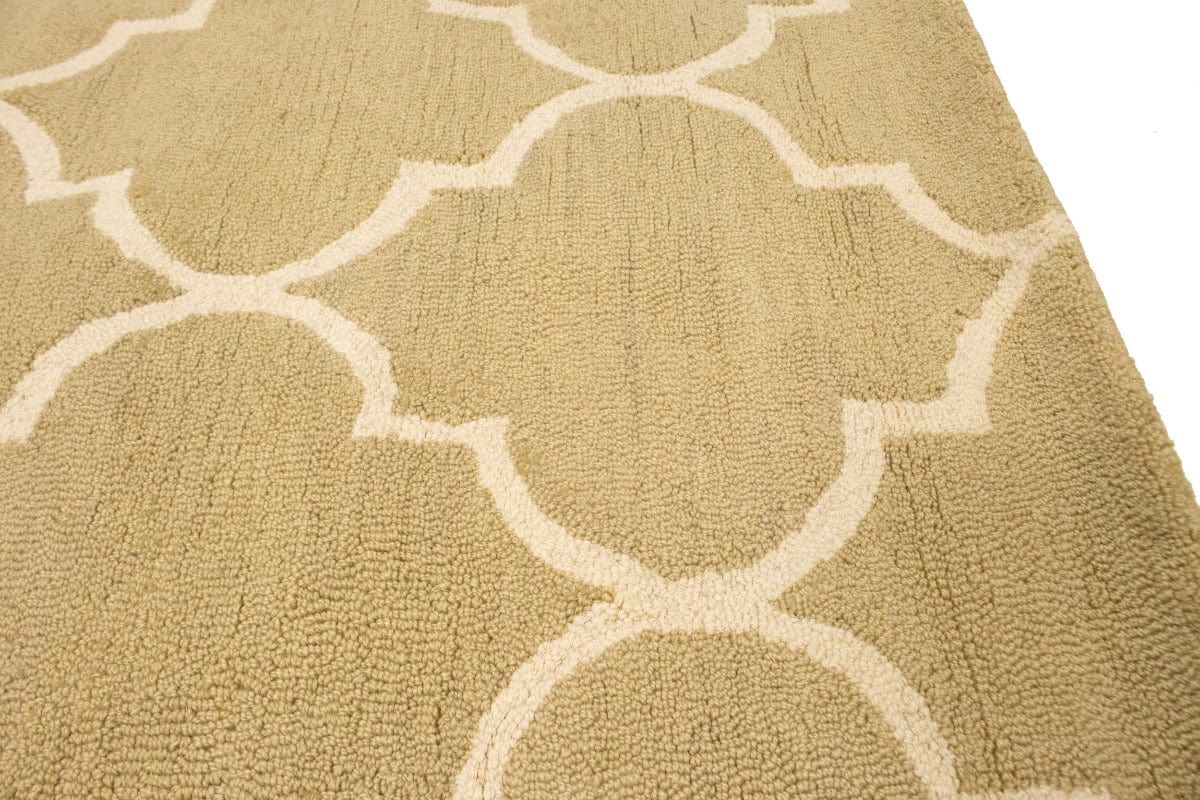 Beige Trellis 5X8 Hand-Tufted Modern Rug