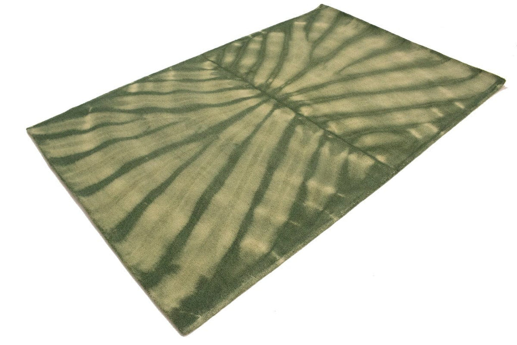 Green Tie-Dye 5X8 Hand-Tufted Modern Rug