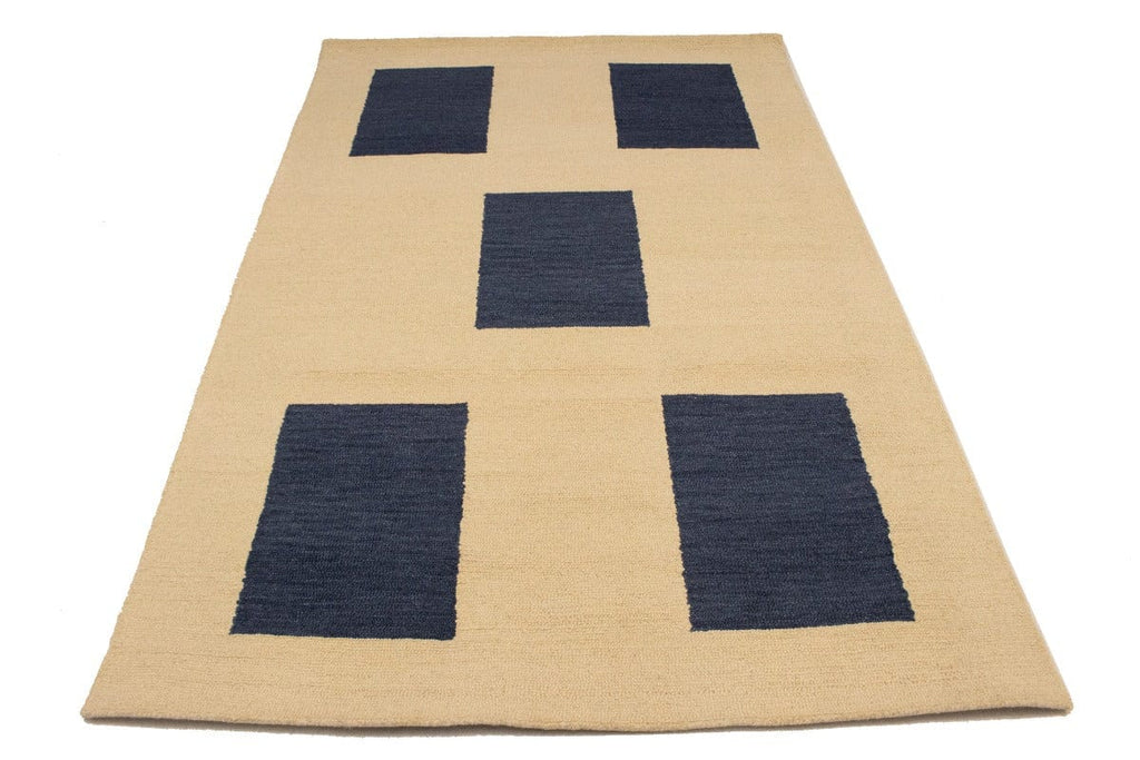 Cream Geometric 5X8 Hand-Tufted Modern Rug