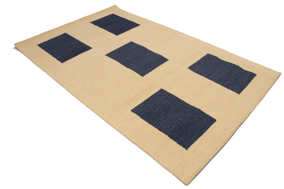 Cream Geometric 5X8 Hand-Tufted Modern Rug