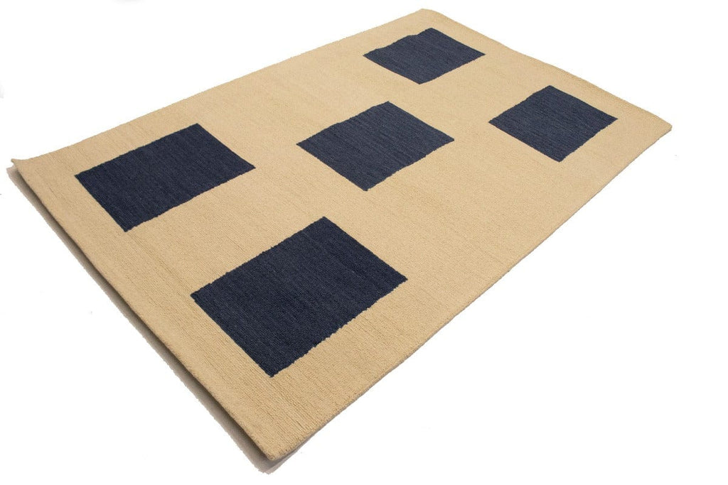 Cream Geometric 5X8 Hand-Tufted Modern Rug