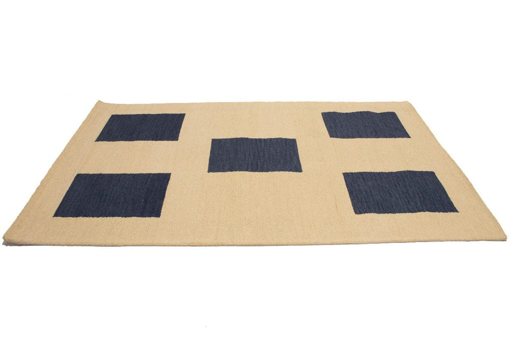 Cream Geometric 5X8 Hand-Tufted Modern Rug