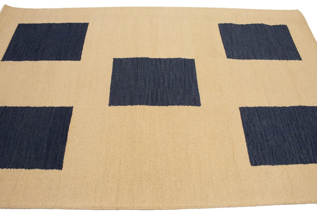 Cream Geometric 5X8 Hand-Tufted Modern Rug