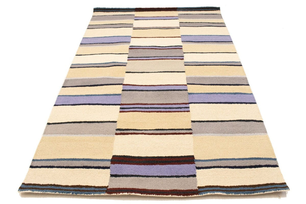 Multicolored Stripes 5X8 Hand-Tufted Modern Rug