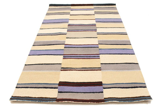 Multicolored Stripes 5X8 Hand-Tufted Modern Rug