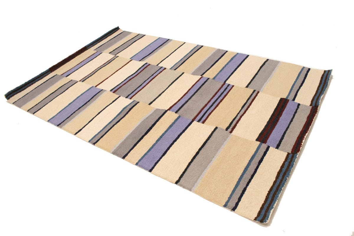 Multicolored Stripes 5X8 Hand-Tufted Modern Rug