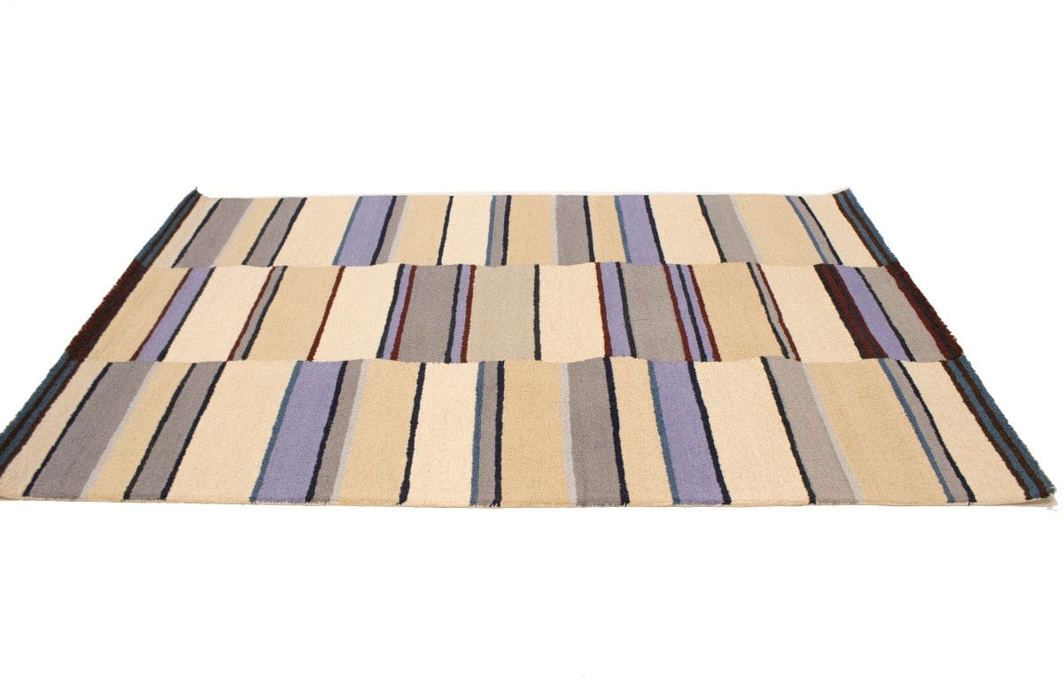 Multicolored Stripes 5X8 Hand-Tufted Modern Rug