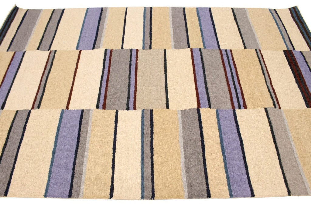 Multicolored Stripes 5X8 Hand-Tufted Modern Rug