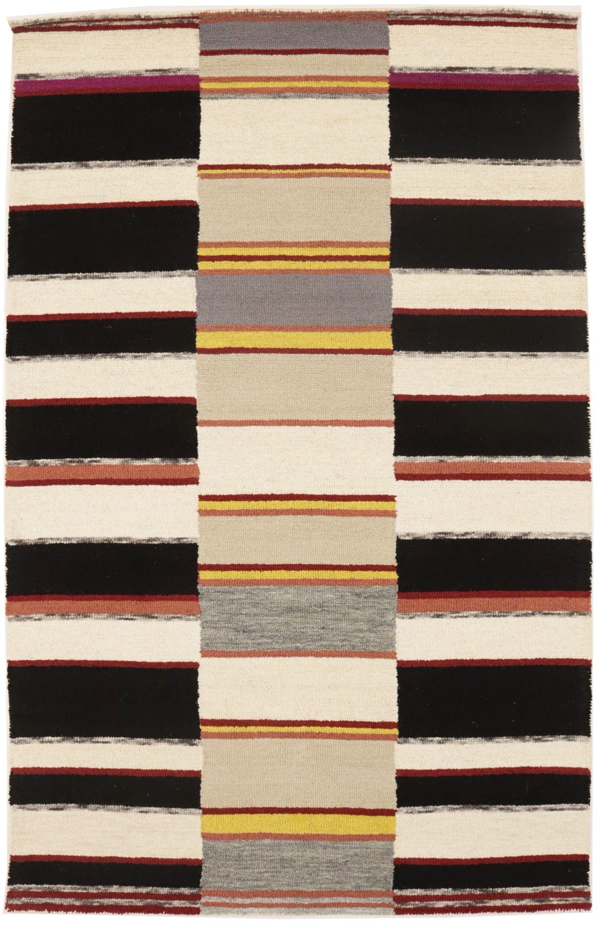 Multicolored Stripes 5X8 Hand-Tufted Modern Rug