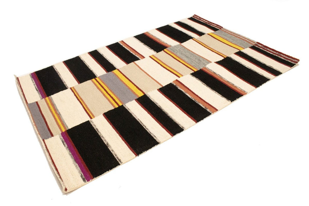 Multicolored Stripes 5X8 Hand-Tufted Modern Rug