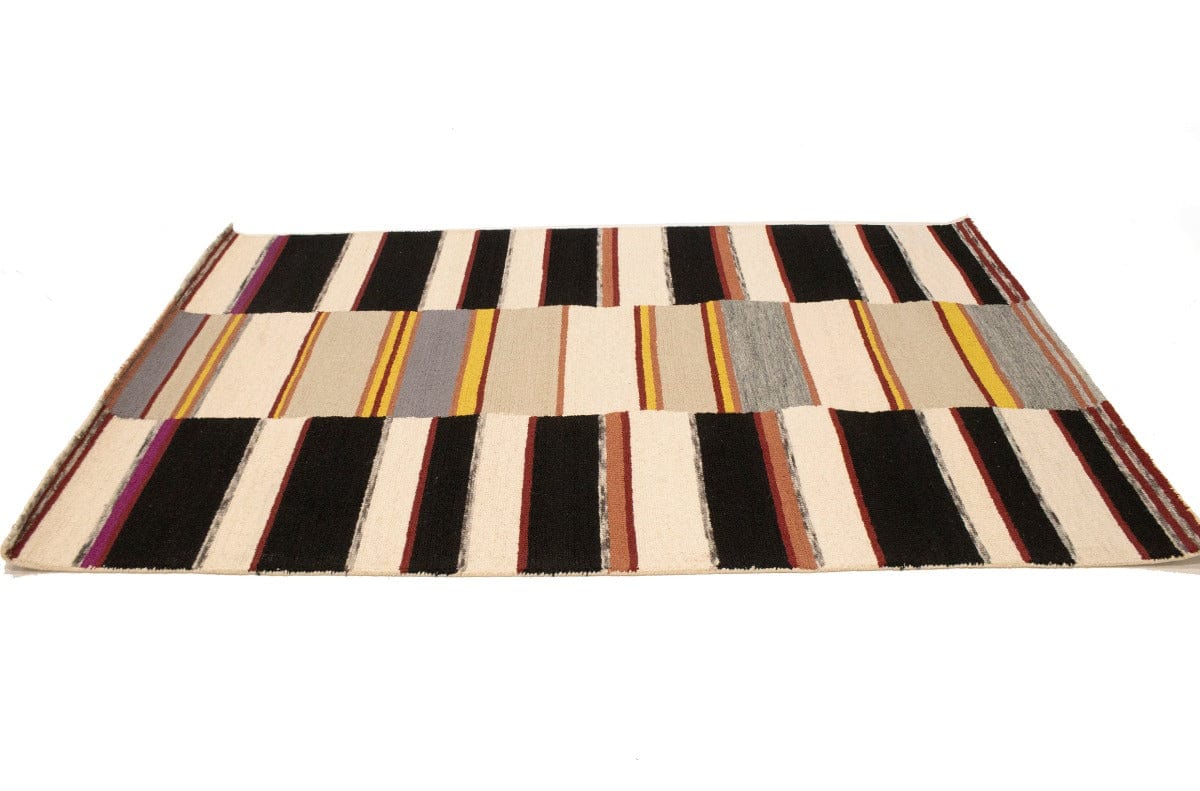 Multicolored Stripes 5X8 Hand-Tufted Modern Rug