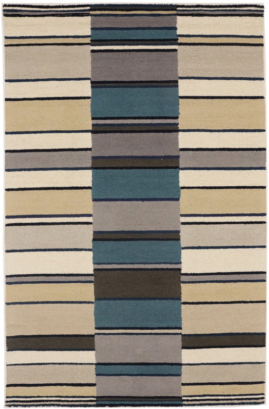 Multicolored Stripes 5X8 Hand-Tufted Modern Rug