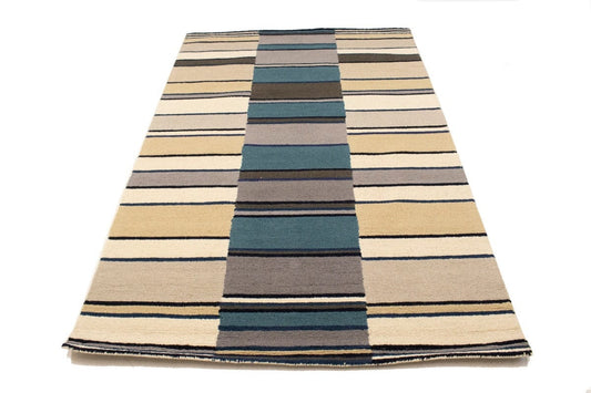 Multicolored Stripes 5X8 Hand-Tufted Modern Rug