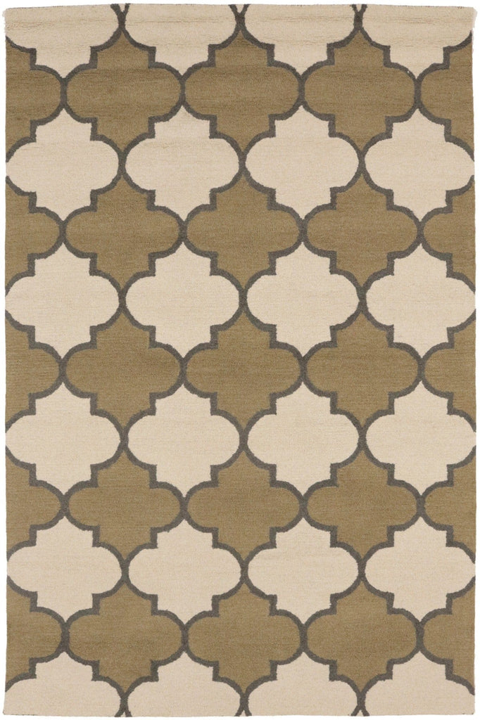 Cream & Beige Trellis 5X8 Hand-Tufted Modern Rug