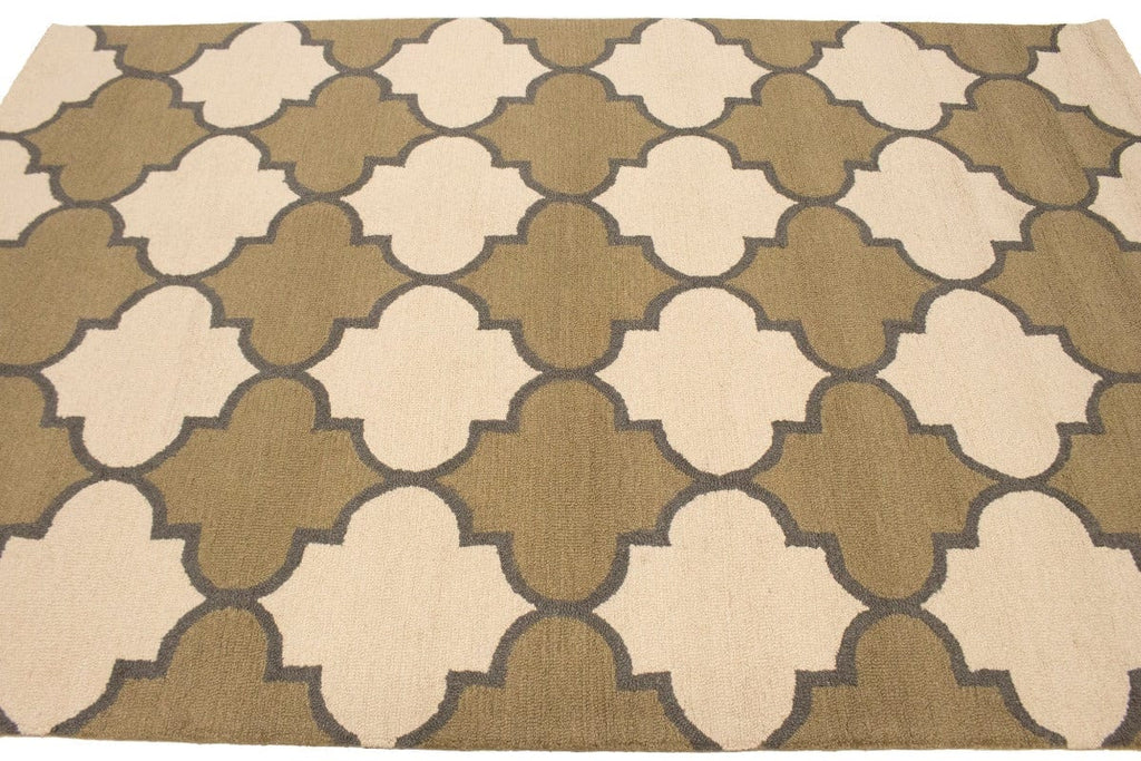 Cream & Beige Trellis 5X8 Hand-Tufted Modern Rug