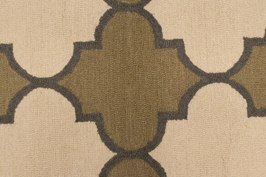 Cream & Beige Trellis 5X8 Hand-Tufted Modern Rug