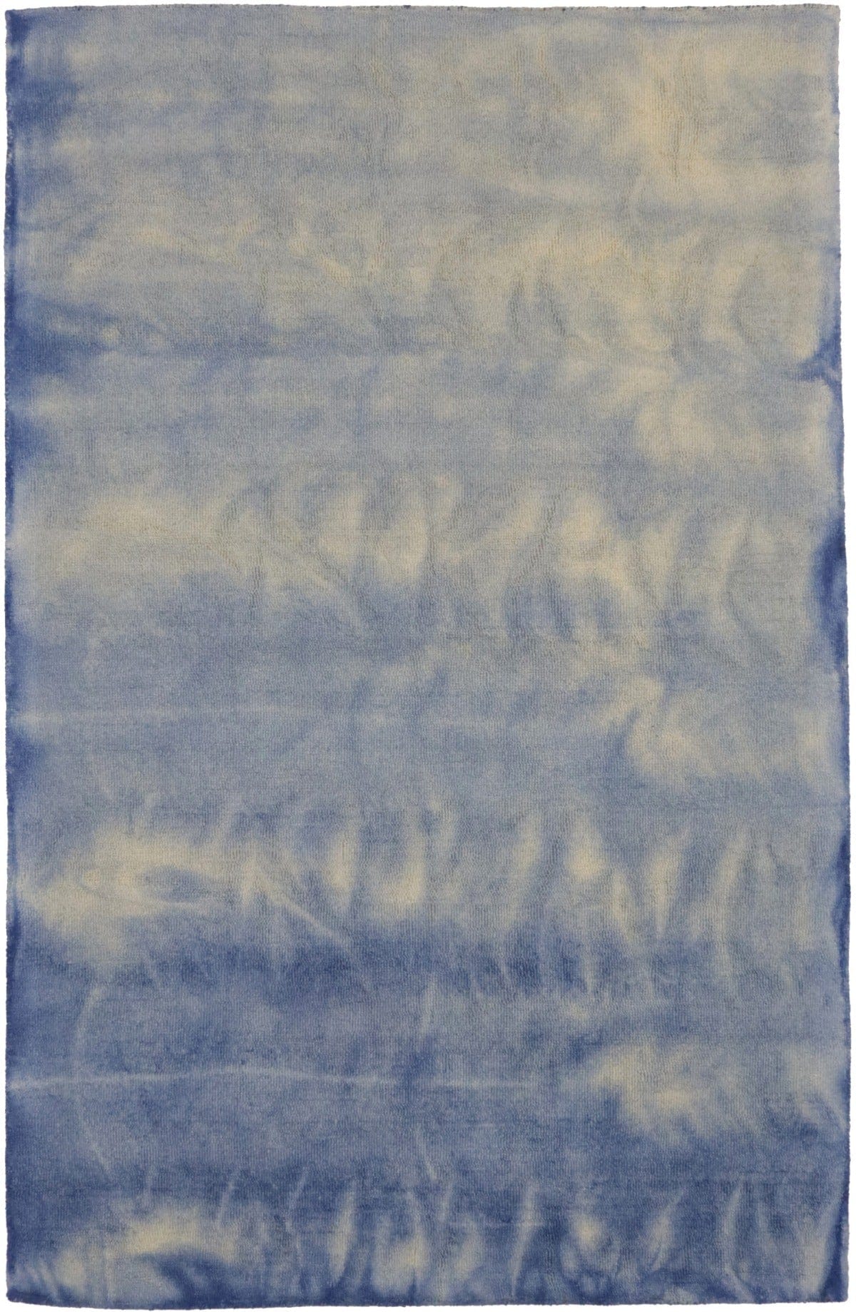 Blue Tie-Dye 5X8 Hand-Tufted Modern Rug