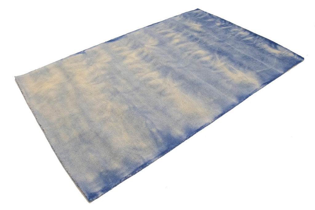 Blue Tie-Dye 5X8 Hand-Tufted Modern Rug