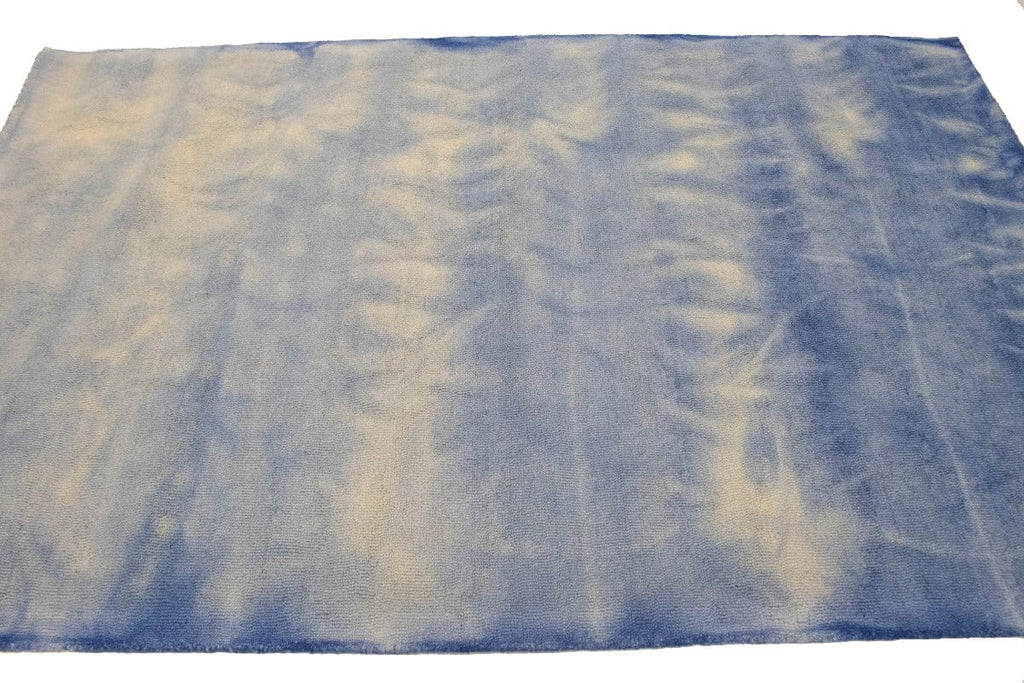 Blue Tie-Dye 5X8 Hand-Tufted Modern Rug