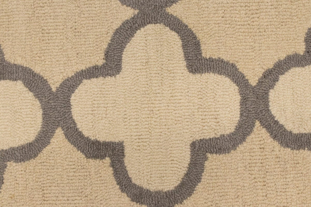 Cream & Tan Trellis 5X8 Hand-Tufted Modern Rug