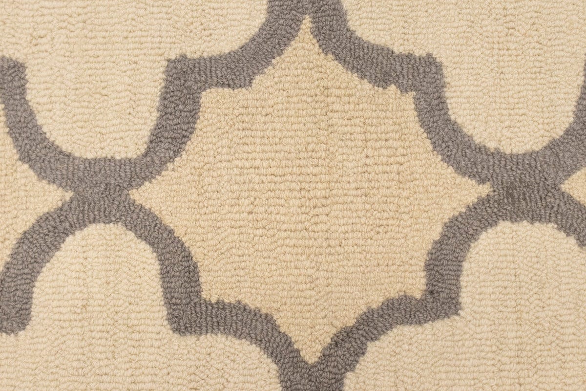 Cream & Tan Trellis 5X8 Hand-Tufted Modern Rug