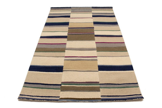 Multicolored Stripes 5X8 Hand-Tufted Modern Rug