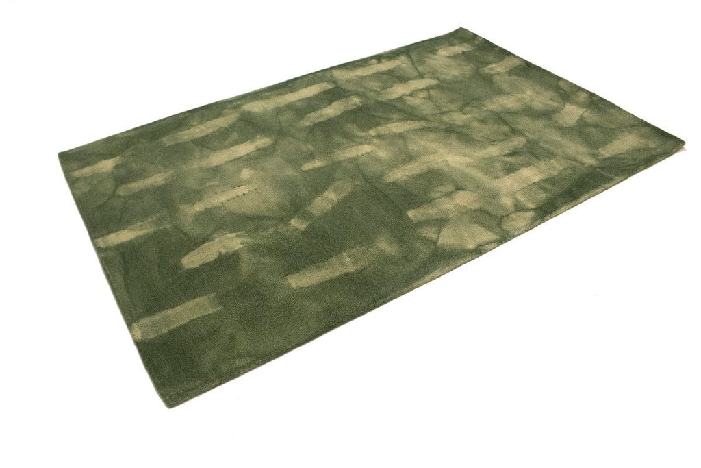 Hunter Green Tie-Dye 5X8 Hand-Tufted Modern Rug