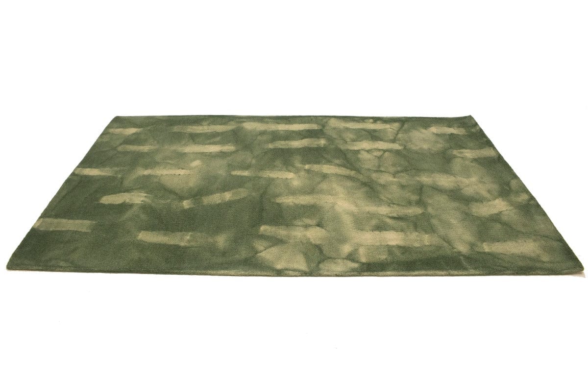 Hunter Green Tie-Dye 5X8 Hand-Tufted Modern Rug