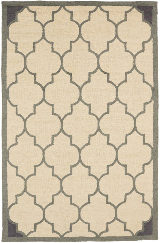 Cream & Gray Trellis 5X8 Hand-Tufted Modern Rug