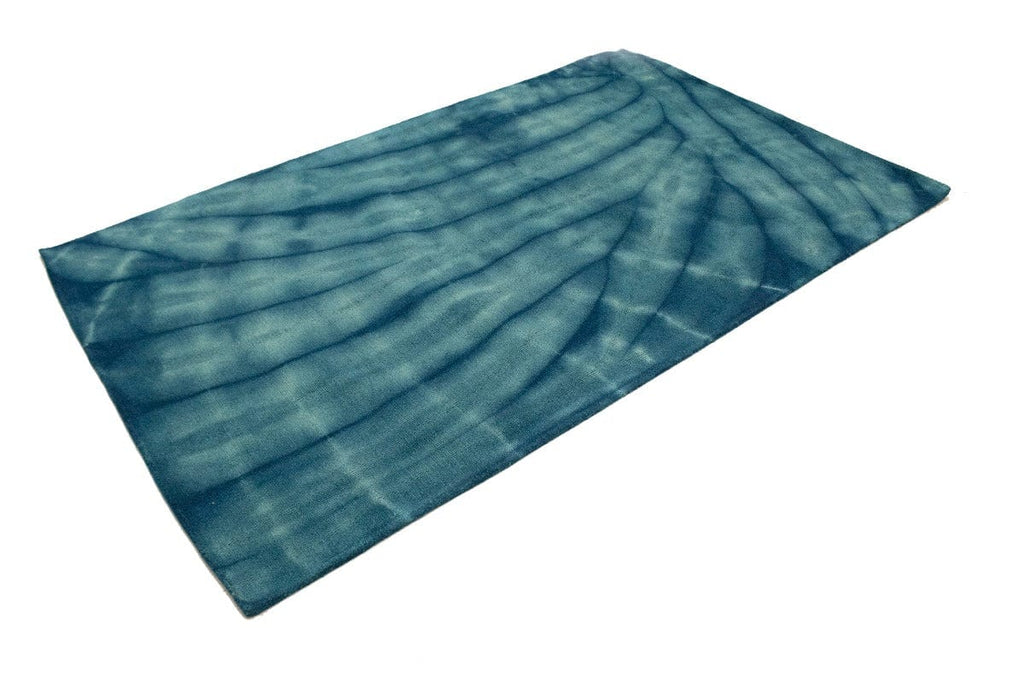 Ocean Blue Tie-Dye 5X8 Hand-Tufted Modern Rug