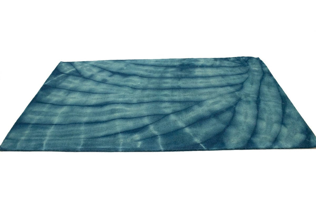 Ocean Blue Tie-Dye 5X8 Hand-Tufted Modern Rug