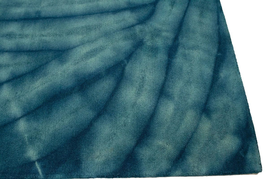 Ocean Blue Tie-Dye 5X8 Hand-Tufted Modern Rug