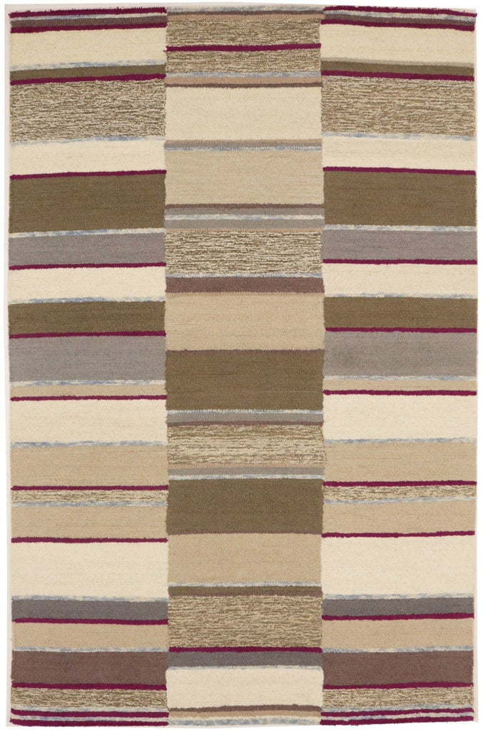 Multicolored Stripes 5X8 Hand-Tufted Modern Rug