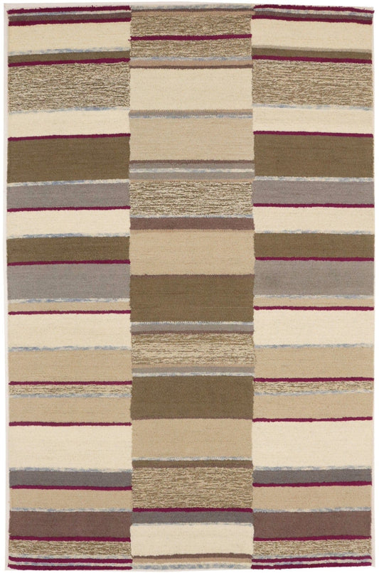 Multicolored Stripes 5X8 Hand-Tufted Modern Rug