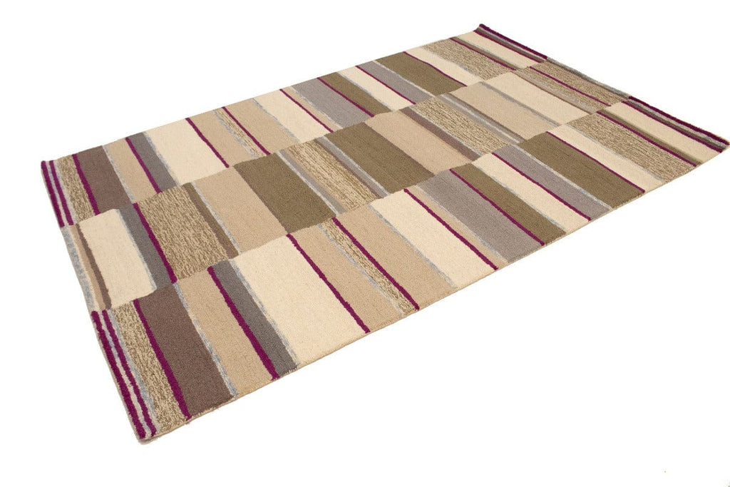 Multicolored Stripes 5X8 Hand-Tufted Modern Rug