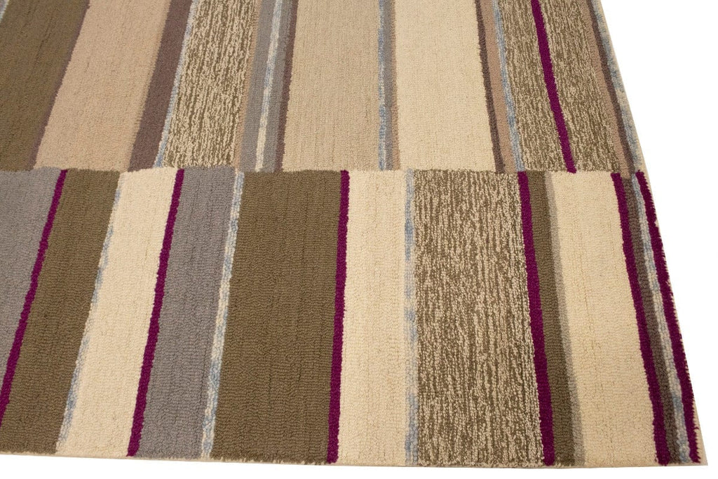 Multicolored Stripes 5X8 Hand-Tufted Modern Rug