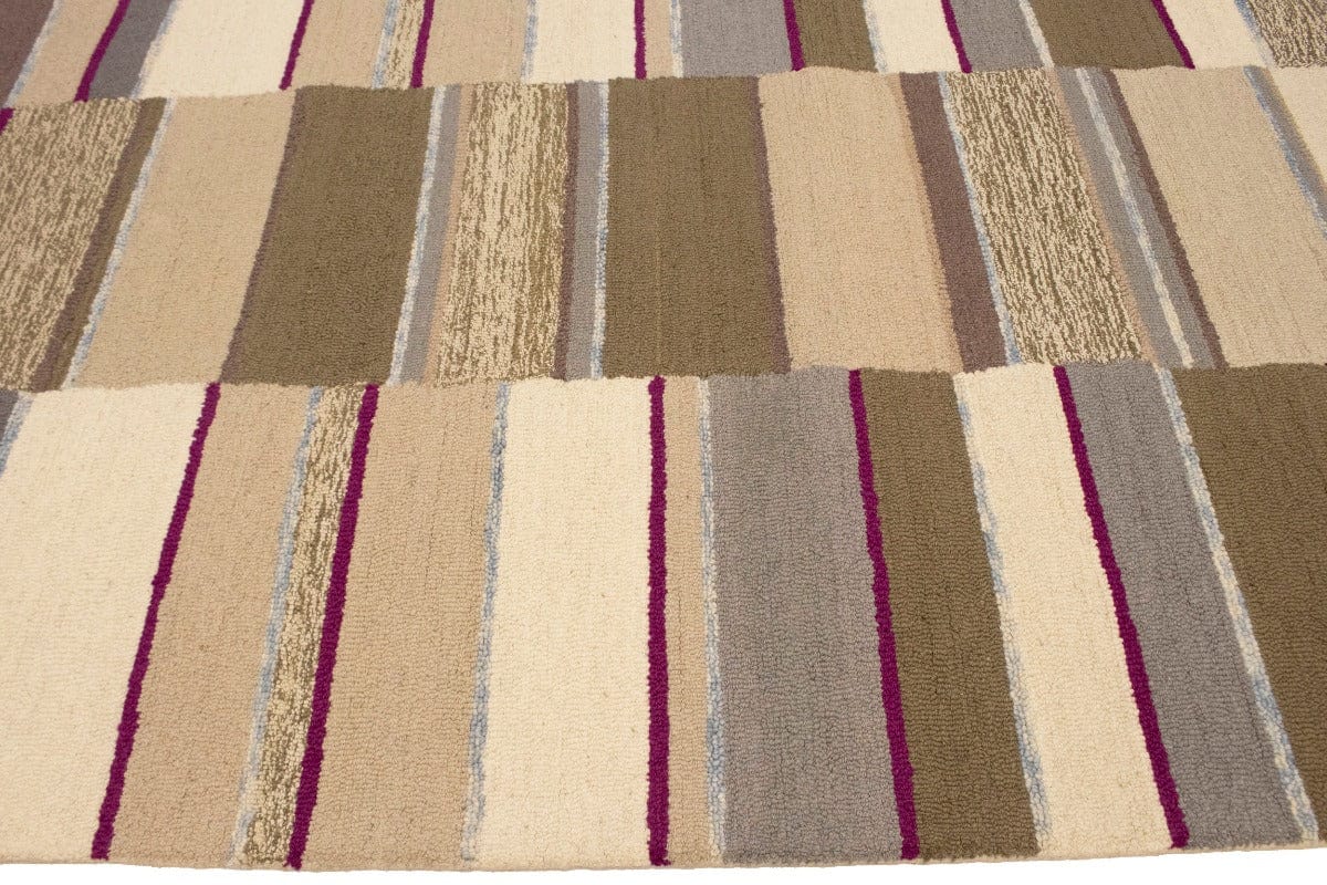 Multicolored Stripes 5X8 Hand-Tufted Modern Rug