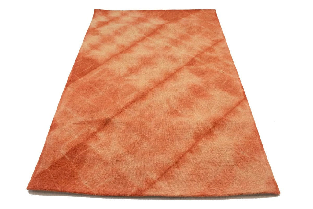 Coral Red Tie-Dye 5X8 Hand-Tufted Modern Rug