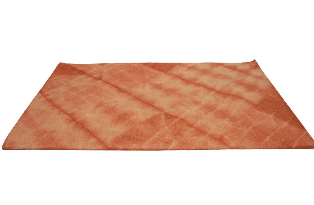 Coral Red Tie-Dye 5X8 Hand-Tufted Modern Rug