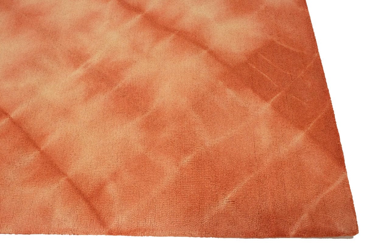 Coral Red Tie-Dye 5X8 Hand-Tufted Modern Rug