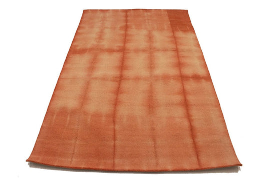 Coral Red Tie-Dye 5X8 Hand-Tufted Modern Rug