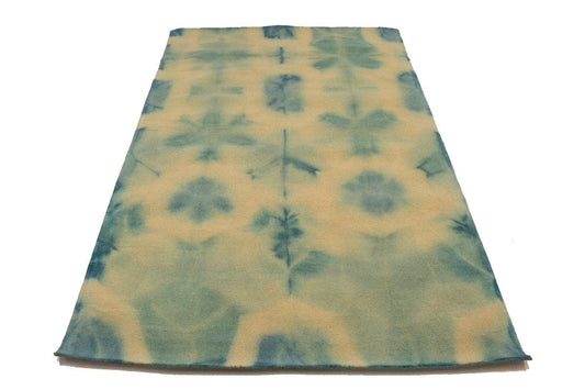 Teal Tie-Dye 5X8 Hand-Tufted Modern Rug