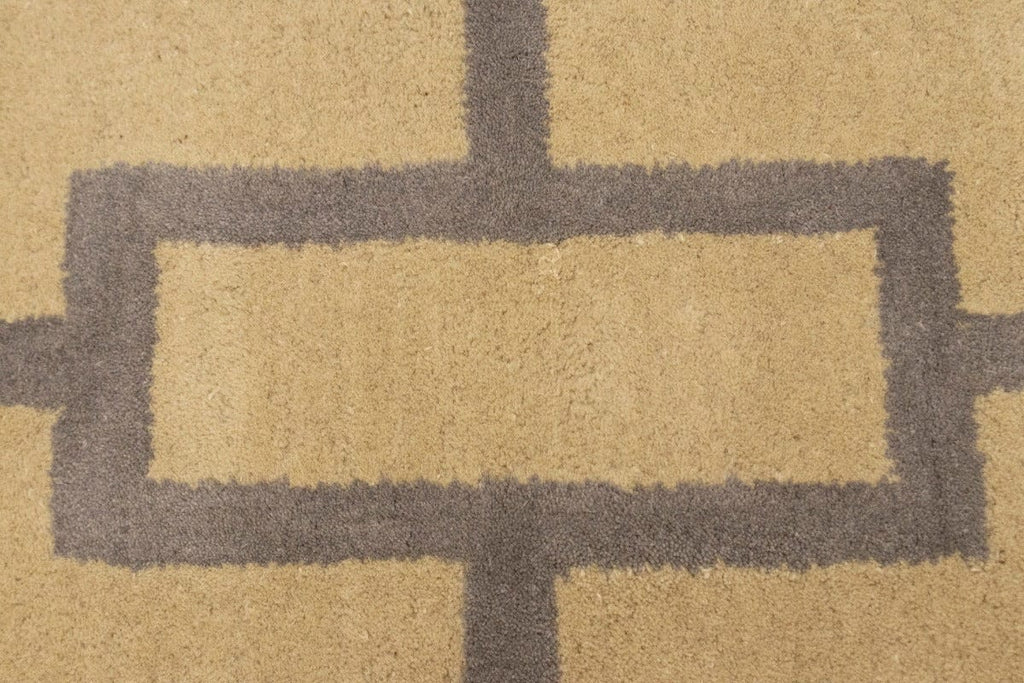 Cream Geometric 5X8 Hand-Tufted Modern Rug